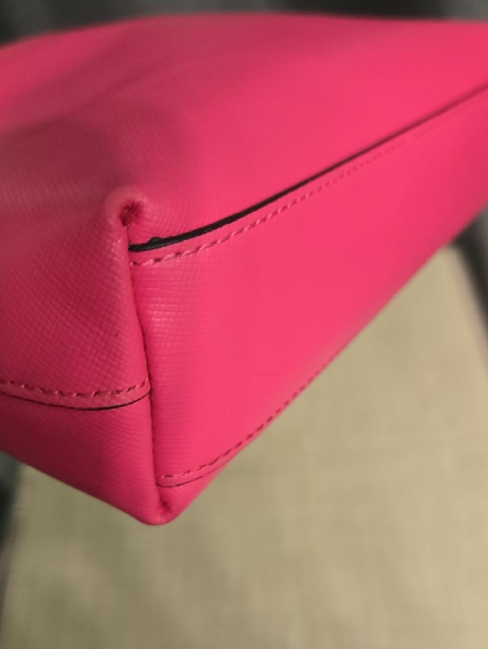 Coach Hot Pink Saffiano Cosmetic Bag - Picture 4 of 9